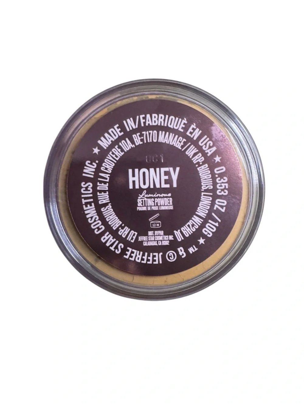 Jeffree Star Honey Luminous Setting Powder — Gold and Brown Compact